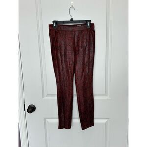 Blank NYC Faux Leather Leggings Red Snakeskin Size 2